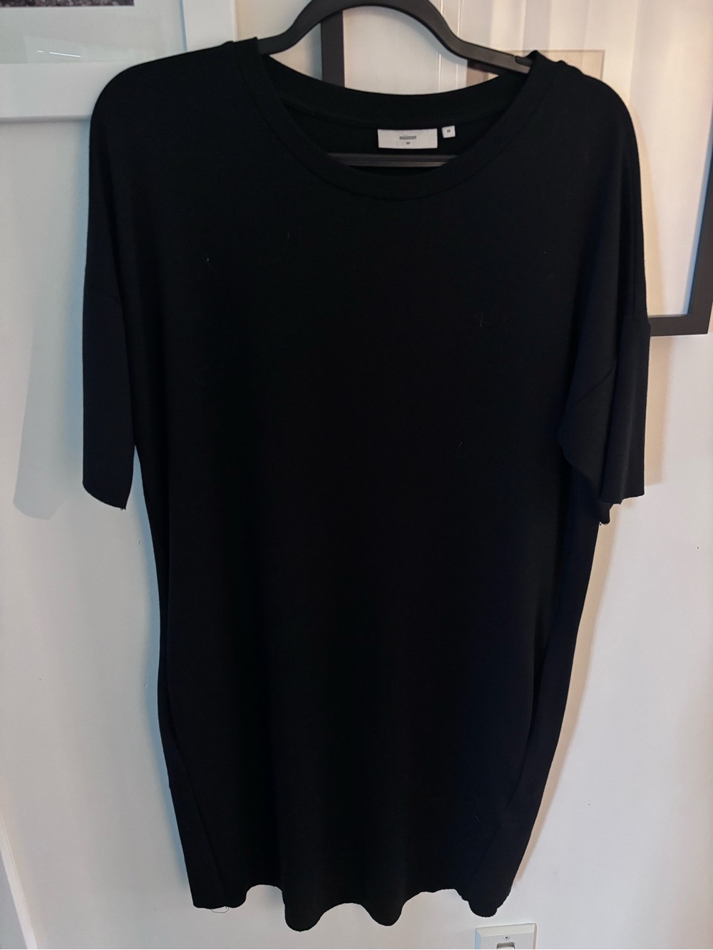 minimum Black Short-Sleeve Shift Dress sz Medium